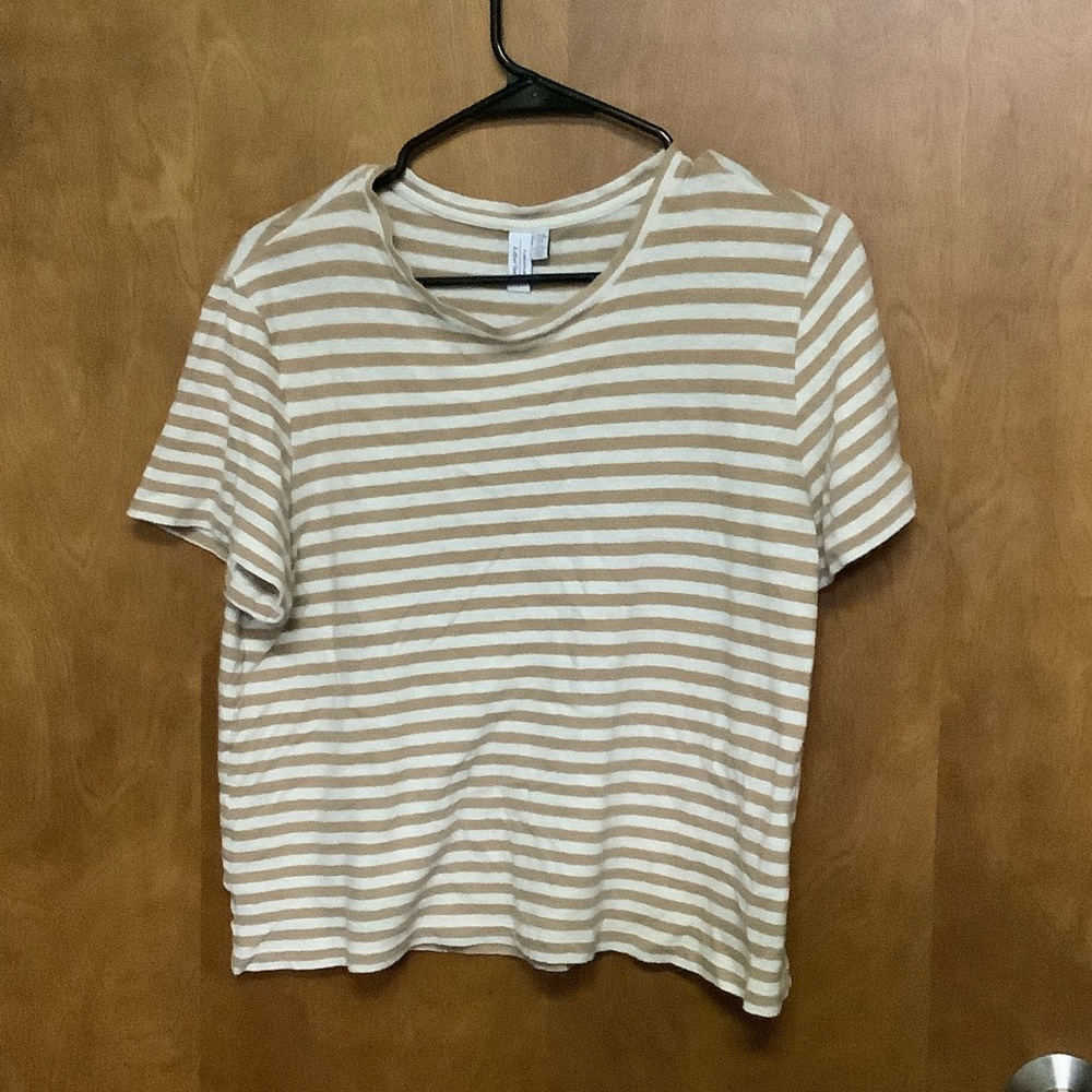 & Other Stories Beige and White Striped Tee